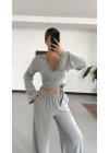 Ön Bağlamalı Buzi Takım - Gri