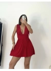 Owen Şortlu Elbise - Kırmızı
