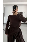 OYS Vatkalı Bağ. Şalvar Takım - Kahve