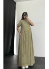 Oversize Pennie Elbise - Haki