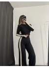Penny Şeritli Takım - Siyah
