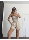 Peony Şortlu Takım - Bej