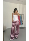 Polly Çizgili Pantolon - Pembe
