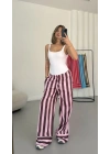 Polly Çizgili Pantolon - Pembe