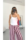 Polly Çizgili Pantolon - Pembe