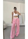 Puantiyeli Salaş Eşofman - Pembe
