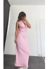 Pure Bürümcük Elbise - Pembe