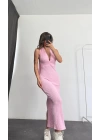 Pure Bürümcük Elbise - Pembe