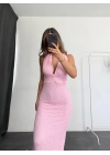 Pure Bürümcük Elbise - Pembe