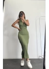 Pure Bürümcük Elbise - Yeşil