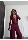 Rach Fermuarlı Eşofman Takımı - Bordo