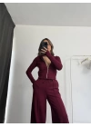 Rach Fermuarlı Eşofman Takımı - Bordo