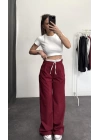 Rave Bel Detay Pantolon - Bordo