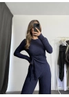 Regina Asimetrik Büzgülü Takım - Bordo
