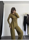 Regina Asimetrik Büzgülü Takım - Haki