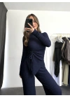 Regina Asimetrik Büzgülü Takım - Lacivert