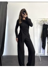 Regina Asimetrik Büzgülü Takım - Siyah