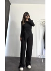 Regina Asimetrik Büzgülü Takım - Siyah