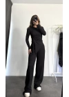 Regina Asimetrik Büzgülü Takım - Siyah
