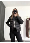 Rina Şişme Mont - Siyah