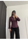 Rita Pensli Gömlek - Bordo