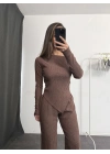 Rose Asimetrik Takım - Kahve