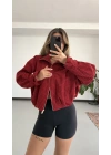 Rosella Ekose Bomber Ceket - Kırmızı