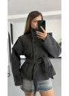 Rosita Dik Yaka Kaşe Kaban - Antrasit