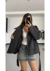 Rosita Dik Yaka Kaşe Kaban - Antrasit