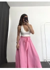 Salaş Keten Pantolon - Pembe