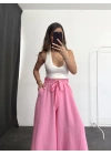 Salaş Keten Pantolon - Pembe