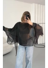 Sally Transparan Bluz - Siyah