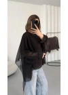 Sally Transparan Bluz - Siyah