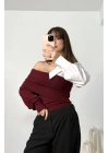 Samanta Tasarım Bluz - Bordo