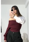 Samanta Tasarım Bluz - Bordo