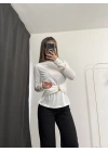 Sandra Toka Detay Bluz - Beyaz