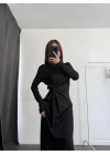 Sanja Bağlamalı Elbise - Siyah