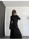 Sanja Bağlamalı Elbise - Siyah