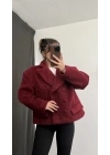Sasha Kısa Kaşe Kaban - Bordo