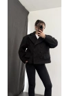 Sasha Kısa Kaşe Kaban - Siyah