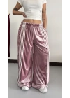 Şeritli Kadife Eşofman- Pembe