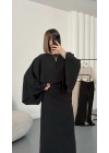 Sila Yarasa Kol Elbise - Siyah