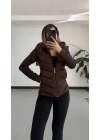 Silver Şişme Mont - Kahve