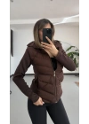 Silver Şişme Mont - Kahve