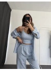 Silvia Gömlek Takım - Mavi
