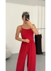 Sophia İp Askılı Tulum - Kırmızı