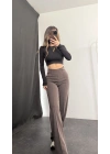 Stella Çımalı Pantolon - Kahve
