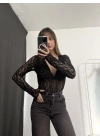Storm Dantel Bodysuit - Siyah
