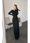 Streç Elbise -Siyah