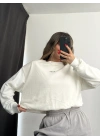 Studio Nakışlı Sweatshirt - Beyaz